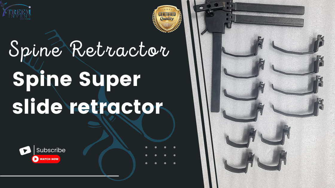 "Spine Super Slide 2 Retractor System showcasing adjustable stainless steel components designed for spinal surgery precision."