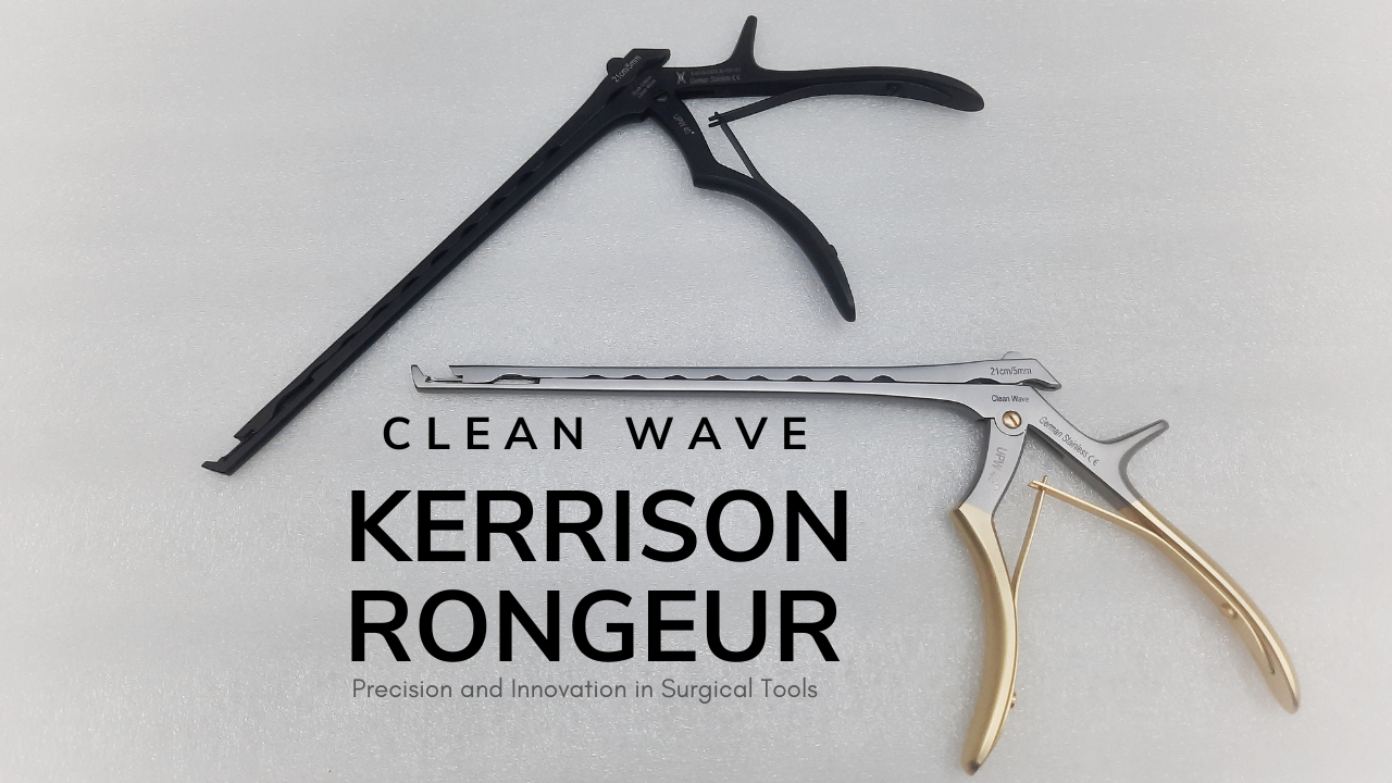 Clean Wave Kerrison Rongeur with CNC Ejector featuring precision cutting design for spinal and orthopedic surgeries.