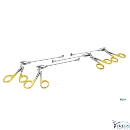 Arthroscopic punch forceps set with gold ring handles for orthopedic joint surgery by Xtreem Invent