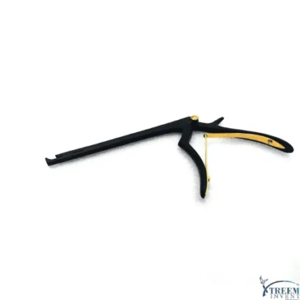 Black coated detachable Kerrison rongeur with gold spring handle arthroscopy tool by Xtreem Invent