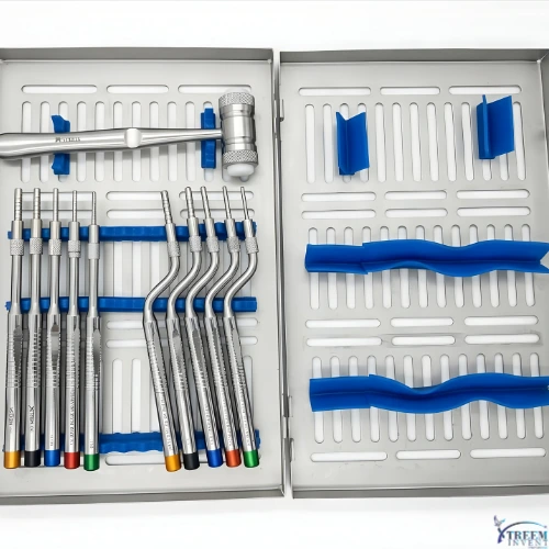 13 Manual Sinus Lift Offset Osteotome Kit Set with Concave Tips – Dental Implant Instruments - Image 1