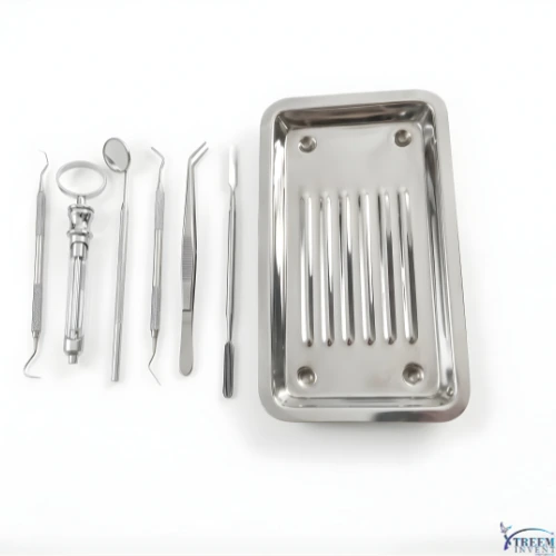 Untitled design - 2026-04-07T193332.570 Dental Examination Kit – Mouth Mirror, Tweezer, Excavator, Filling Instrument, Syringe & Tray - Image 1