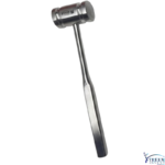 Heavy-duty stainless steel Xtreem orthopedic bone mallet hammer with a solid cylindrical head and a flat ergonomic handle, isolated on a white background.