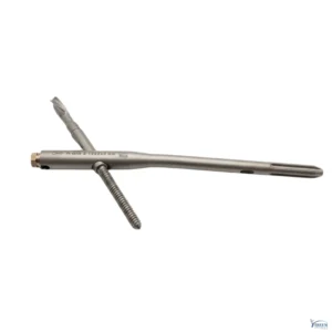 Titanium Interlocking Nail Fixation Rod Premium titanium interlocking nail fixation rod with cross locking screws on a clean white background.