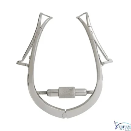 Stainless steel Xtreem Jansen or Barraquer wire eyelid speculum with an adjustable thumb screw mechanism, isolated on a white background.